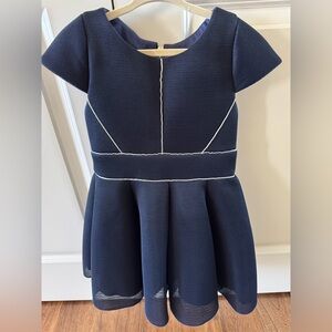 Zoe Ltd. Navy Blue w/Silver Trim Dress Size 7